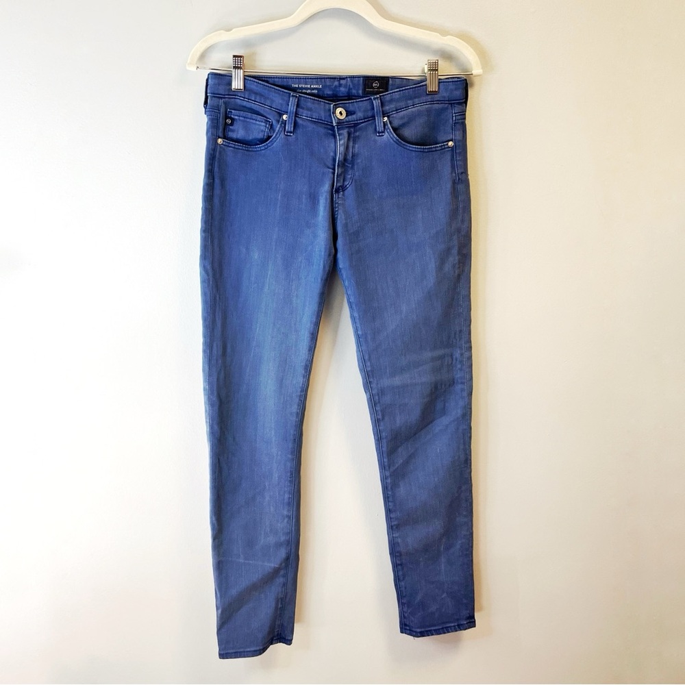 AG Adriano Goldschmied Jeans Stevie Ankle Slim Straight Medium Blue Wash 27R EUC
